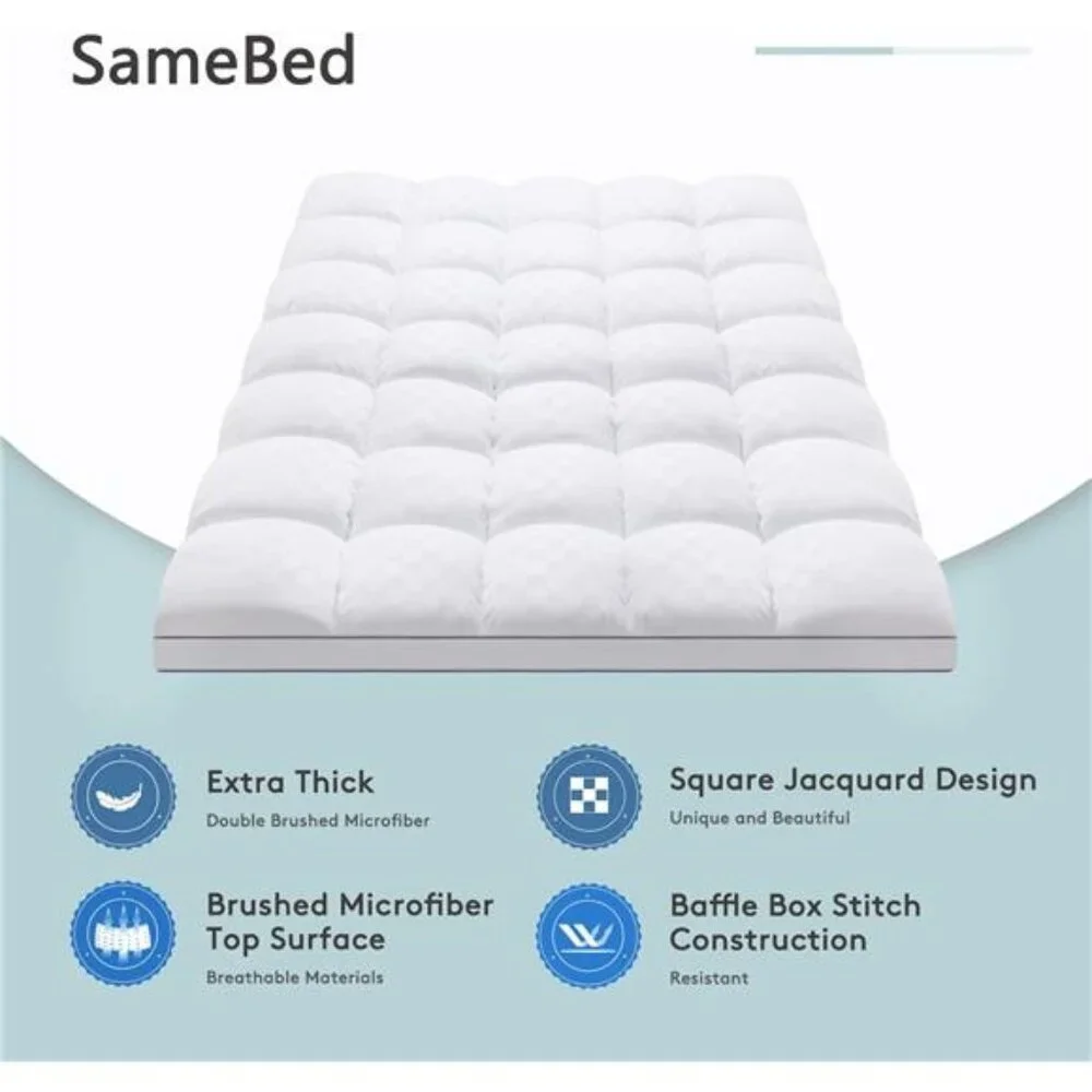 New Mattress Topper Queen,Extra Thick Mattress Pad Cover for Back Pain,Cooling